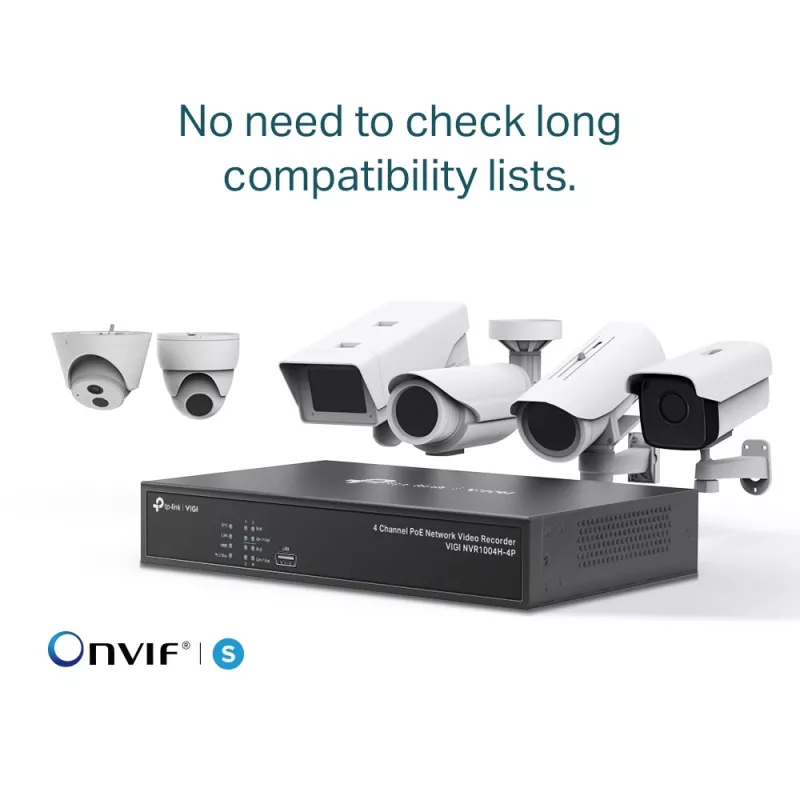 TP-Link VIGI NVR1004H-4P 4 kanalų PoE+ tinklo vaizdo registratorius