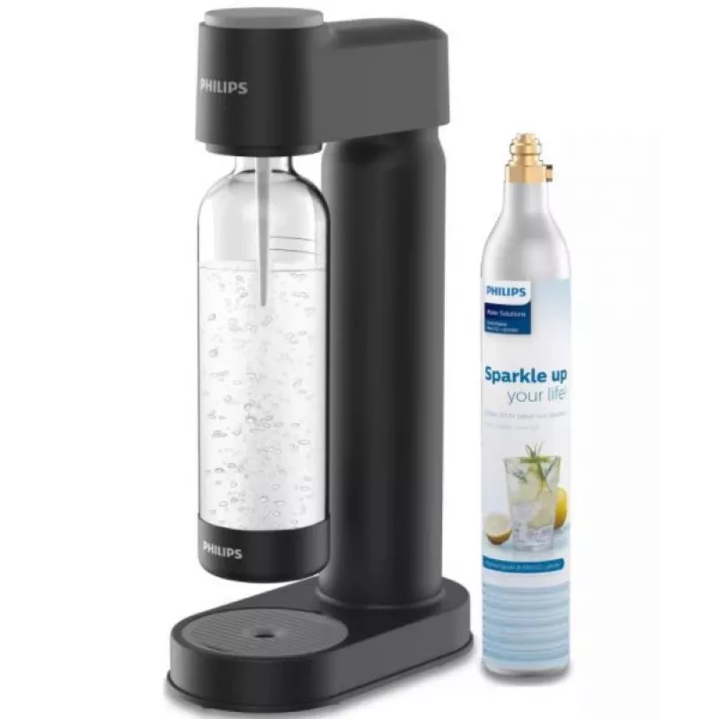 Philips gazuotas vandens aparatas plastikinis juodas 1 L PET butelis