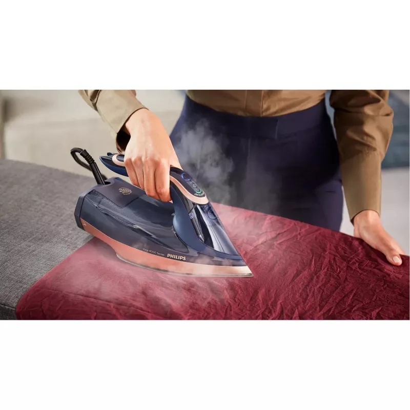 Lyginimo lygintuvas Philips Azur 8000 Series DST8050/20 — 3000 W, 0,35 L, SteamGlide Elite padas, 85 g/min nuolatinis garas, 260 g/min turbo garas