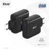 CLUB3D CAC-1908EU kelioninis įkroviklis 100 W GaN technologija, USB-IF TID sertifikuotas, vienas USB Type-C prievadas, Power Delivery 3.0 palaikymas