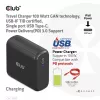CLUB3D CAC-1908EU kelioninis įkroviklis 100 W GaN technologija, USB-IF TID sertifikuotas, vienas USB Type-C prievadas, Power Delivery 3.0 palaikymas