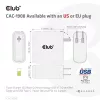 CLUB3D CAC-1908EU kelioninis įkroviklis 100 W GaN technologija, USB-IF TID sertifikuotas, vienas USB Type-C prievadas, Power Delivery 3.0 palaikymas
