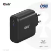 CLUB3D CAC-1908EU kelioninis įkroviklis 100 W GaN technologija, USB-IF TID sertifikuotas, vienas USB Type-C prievadas, Power Delivery 3.0 palaikymas
