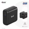 CLUB3D CAC-1908EU kelioninis įkroviklis 100 W GaN technologija, USB-IF TID sertifikuotas, vienas USB Type-C prievadas, Power Delivery 3.0 palaikymas