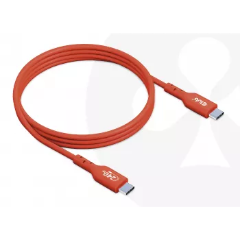 CLUB3D CAC-1511 USB2.0 Type-C bi-directionalus laidas, duomenys iki 480 Mb/s, PD 240 W (48 V / 5 A) EPR, M/M, 1 m, oranžinis