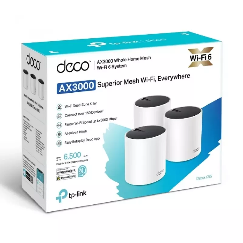 Tinklinis maršrutizatorius TP-Link AX3000 dviejų juostų 2,4 GHz 5 GHz Wi-Fi 6