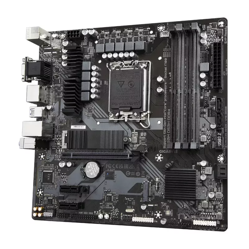 Motininė plokštė GIGABYTE B760M DS3H DDR4 Micro ATX, Intel LGA 1700, 4x DIMM, 128GB, 2.5Gb LAN, 2x M.2, HDMI+DP