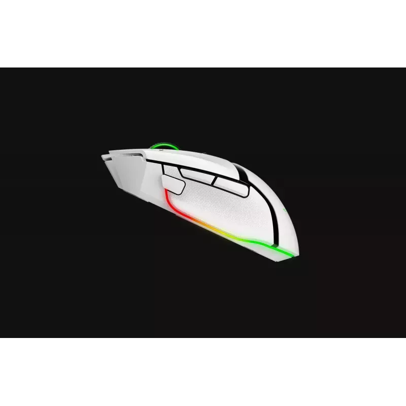 Žaidimų pelė Razer Basilisk V3 Pro – dešinei rankai, optinė 30 000 DPI, RF belaidis/Bluetooth/USB-C, balta