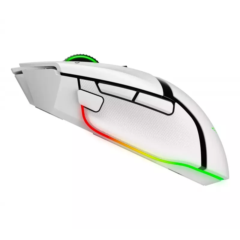 Žaidimų pelė Razer Basilisk V3 Pro – dešinei rankai, optinė 30 000 DPI, RF belaidis/Bluetooth/USB-C, balta
