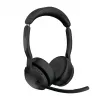 Jabra Evolve2 55 - Link380a UC Stereo (su stovu), Belaidis, Biuro/skambučių centro, 20 - 20000 Hz, 130 g, Ausinės, Juodos