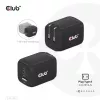 CLUB3D CAC-1913 kelioninis įkroviklis PPS 65W GaN technologija, trys prievadai (2x USB-C + USB-A), Power Delivery 3.0