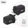 CLUB3D CAC-1913 kelioninis įkroviklis PPS 65W GaN technologija, trys prievadai (2x USB-C + USB-A), Power Delivery 3.0