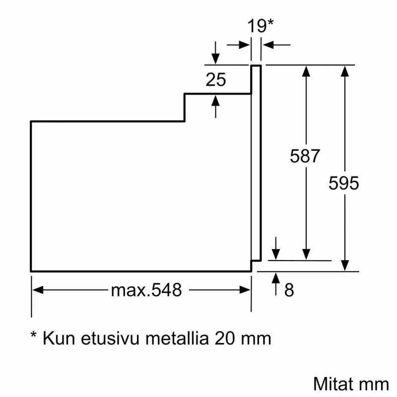 Įmontuojama elektrinė orkaitė Bosch Serie 2 HBF010BV1S — 66 L, sukamosios rankenėlės, halogeninis apšvietimas, A klasė, balta