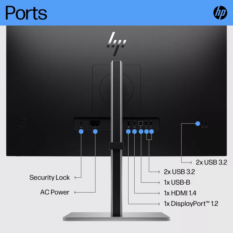 HP E27 G5 FHD Monitor, 68.6 cm (27 colių), 1920 x 1080 pikselių, Full HD, LCD, 5 ms, juodas