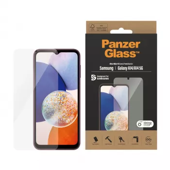 Apsauginis stiklas PanzerGlass Ultra-Wide Fit Samsung Galaxy A14 / A14 5G – atsparus įbrėžimams ir smūgiams