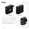 CLUB3D Travel Charger 140 W GaN technologija, vienas USB Type-C prievadas, Power Delivery (PD) 3.1 palaikymas