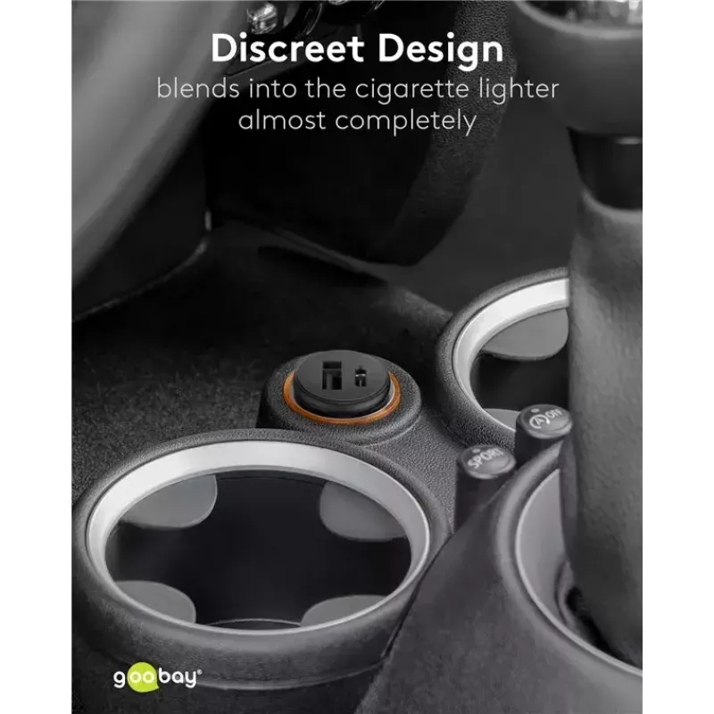 Goobay Dual-USB automobilinis greitasis įkroviklis USB-C PD 45W juodas