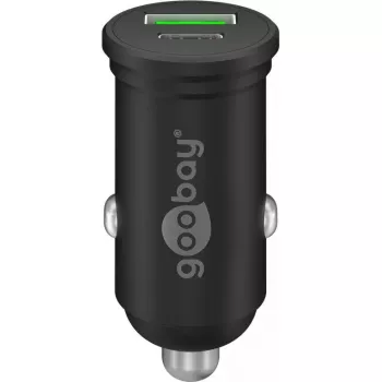 Goobay Dual-USB automobilinis greitasis įkroviklis USB-C PD 45W juodas
