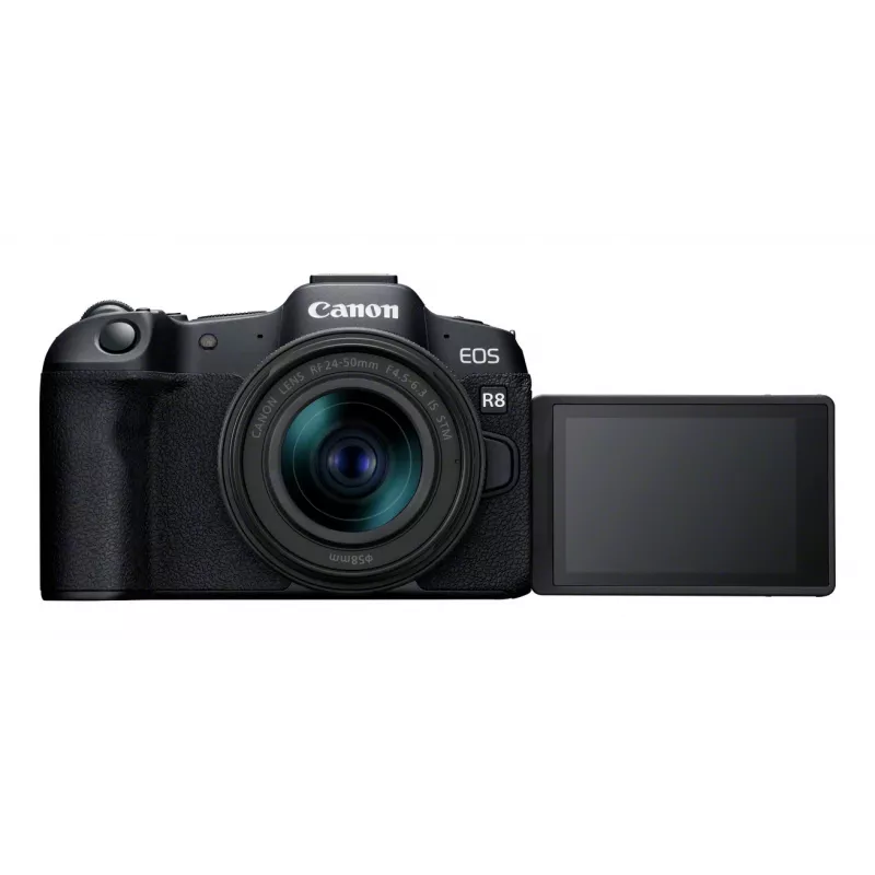 Canon EOS R8 + RF 24-50mm F4.5-6.3 IS STM komplektas, 24,2 MP, 6000 x 4000 pikselių, CMOS, 4K Ultra HD, liečiamasis ekranas, juoda