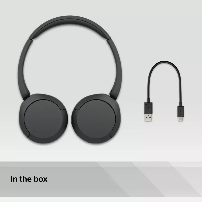Sony WH-CH520 belaidės ausinės ant galvos, juodos