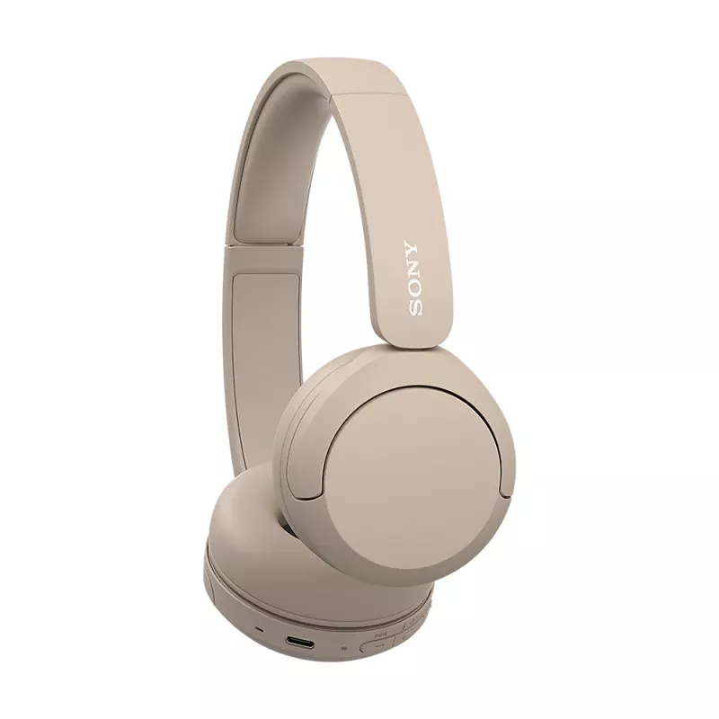 Sony WH-CH520 Belaidės ausinės ant galvos, skambučiams/muzikai, USB Type-C, Bluetooth, įkrovimo stovelis, kreminė