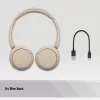 Sony WH-CH520 Belaidės ausinės ant galvos, skambučiams/muzikai, USB Type-C, Bluetooth, įkrovimo stovelis, kreminė