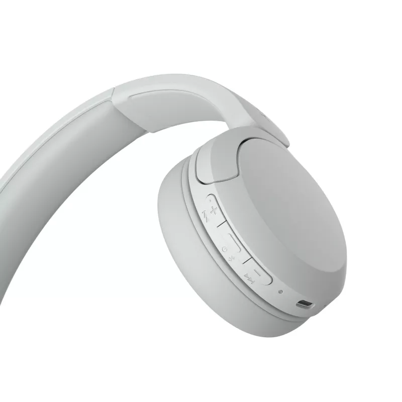 Ausinės Sony WH-CH520 belaidės ant ausų, Bluetooth 5.2, 50 h grojimas, USB-C įkrovimas, baltos