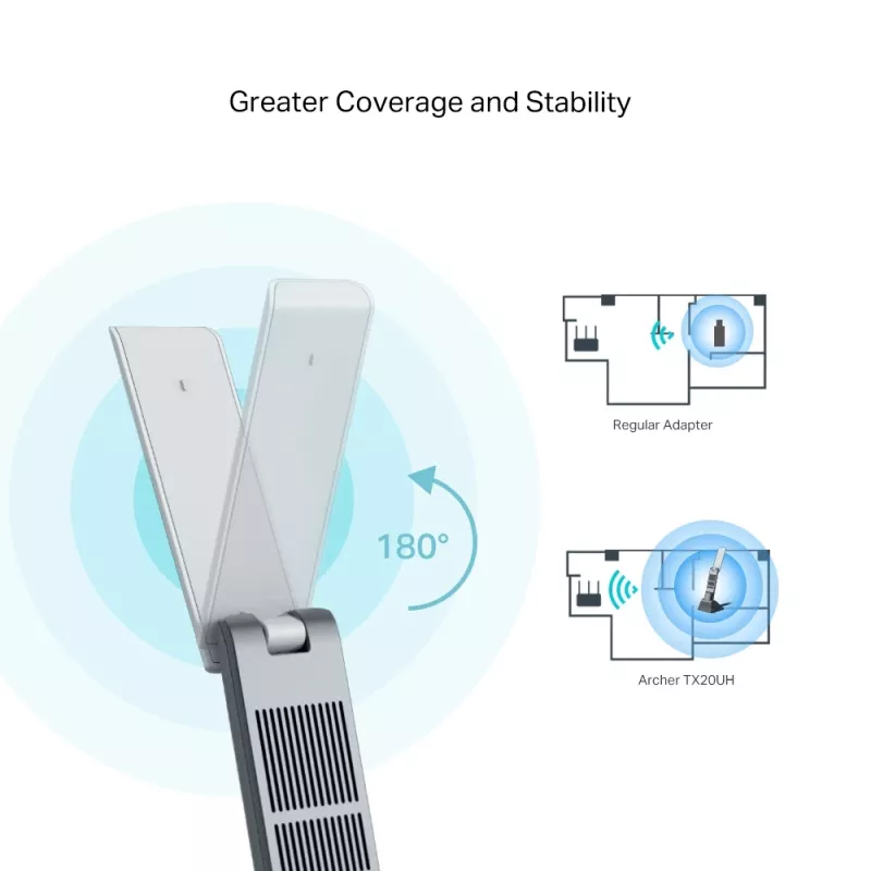 TP-Link Archer AX1800 didelio stiprinimo dviejų juostų Wi-Fi 6 USB adapteris