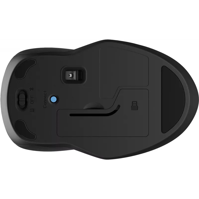 HP 250 Dual Mouse, ambidekstrinė, Bluetooth + USB-A, 1600 DPI, juoda