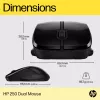 HP 250 Dual Mouse, ambidekstrinė, Bluetooth + USB-A, 1600 DPI, juoda