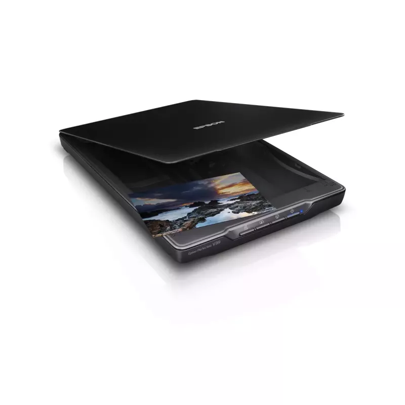 Plokščiasis skaitytuvas Epson Perfection V39II – A4, 4800 x 4800 DPI, CIS, maitinamas per USB, juodas