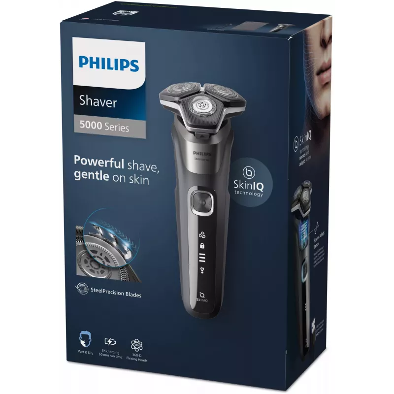 Philips Series 5000 S5887/10 elektrinis skustuvas šlapiam ir sausam skutimui su minkštu dėklu