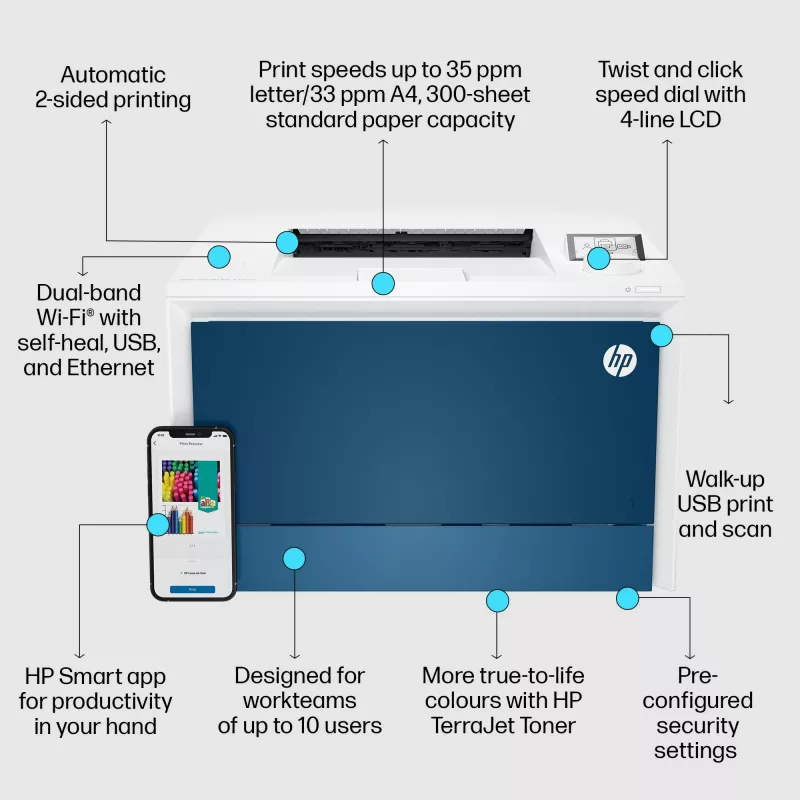 HP Color LaserJet Pro 4202dw spalvotas lazerinis spausdintuvas