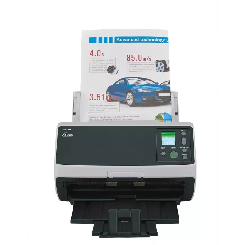 Ricoh fi-8170 ADF + rankinis tiektuvas skaitytuvas 600 x 600 DPI A4 juodas, pilkas