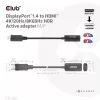 CLUB3D CAC-1088 DisplayPort 1.4 į HDMI 4K120Hz/8K60Hz HDR aktyvus adapteris (M/F)