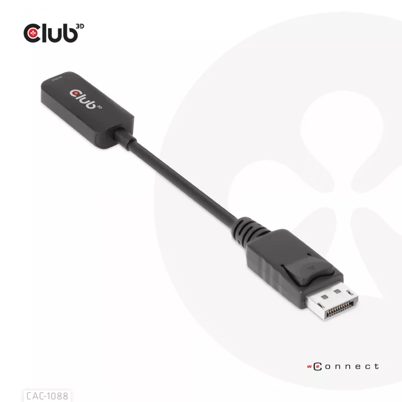 CLUB3D CAC-1088 DisplayPort 1.4 į HDMI 4K120Hz/8K60Hz HDR aktyvus adapteris (M/F)