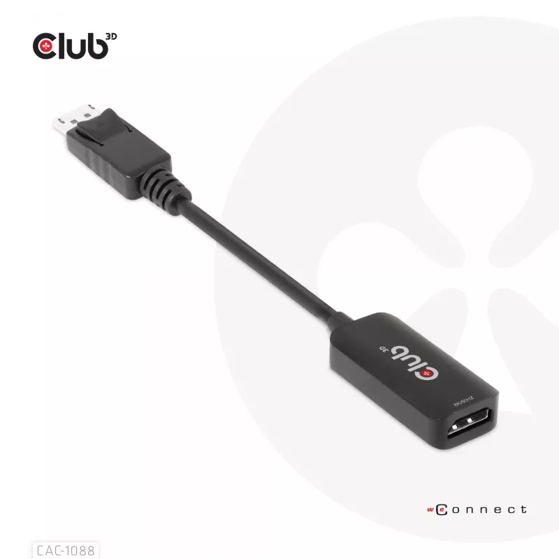 CLUB3D CAC-1088 DisplayPort 1.4 į HDMI 4K120Hz/8K60Hz HDR aktyvus adapteris (M/F)