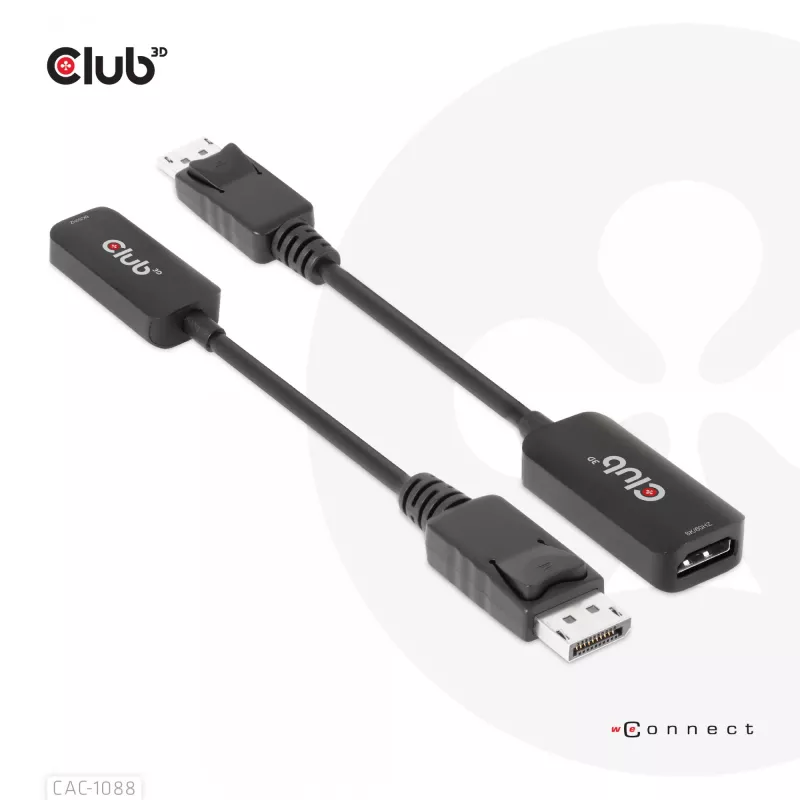 CLUB3D CAC-1088 DisplayPort 1.4 į HDMI 4K120Hz/8K60Hz HDR aktyvus adapteris (M/F)