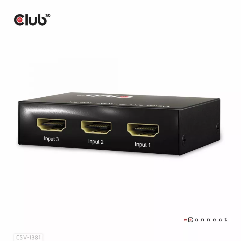Club3D CSV-1381 HDMI jungiklis 3 į 1, 8K60Hz/4K120Hz