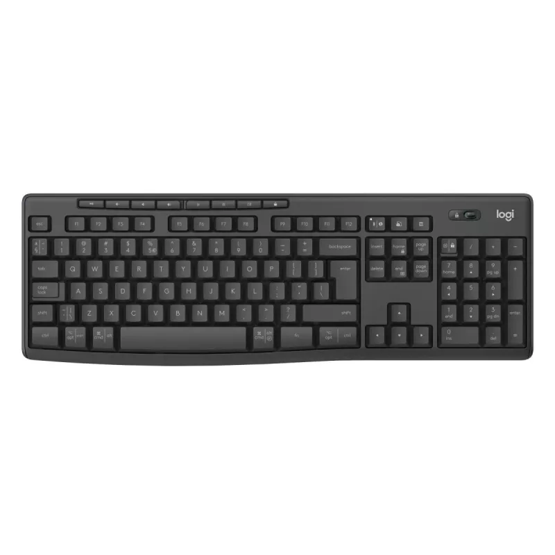 Klaviatūros ir pelės rinkinys Logitech MK370 Combo for Business — pilno dydžio QWERTY (US International), RF belaidis + Bluetooth, grafitas