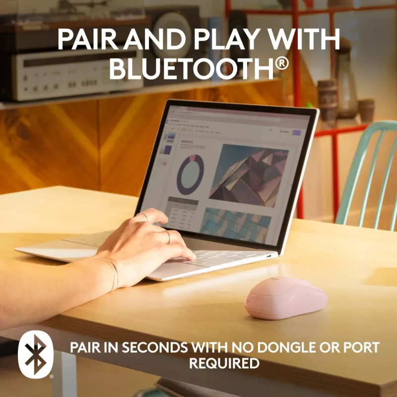 LOGITECH M240 Tylus Pelė - Bluetooth - Rožinė