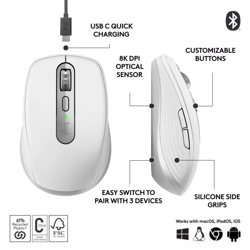 LOGITECH MX Anywhere 3S For Business - Šviesiai Pilka - EMEA