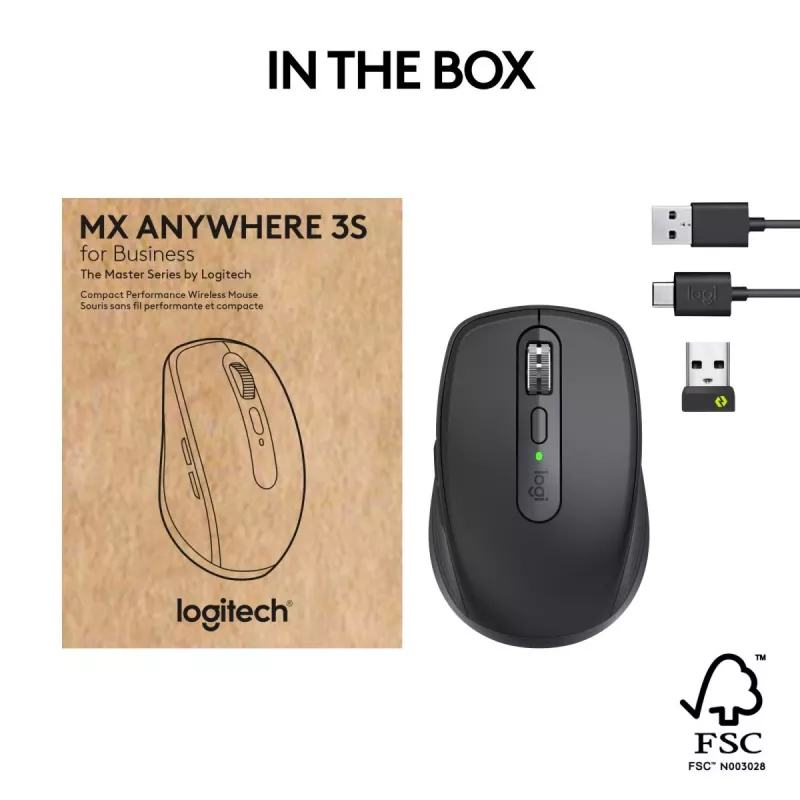 Pelė Logitech MX Anywhere 3S Business Black Wireless