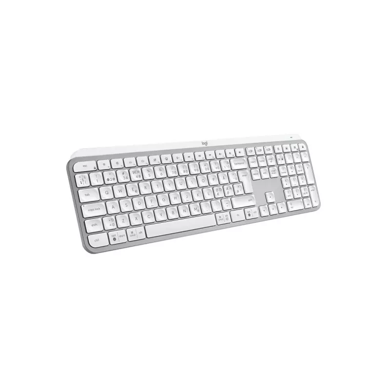 Logitech MX Keys S belaidė klaviatūra RF Wireless + Bluetooth QWERTY šiaurės kalboms (danų, suomių, norvegų, švedų) balta aliumininė