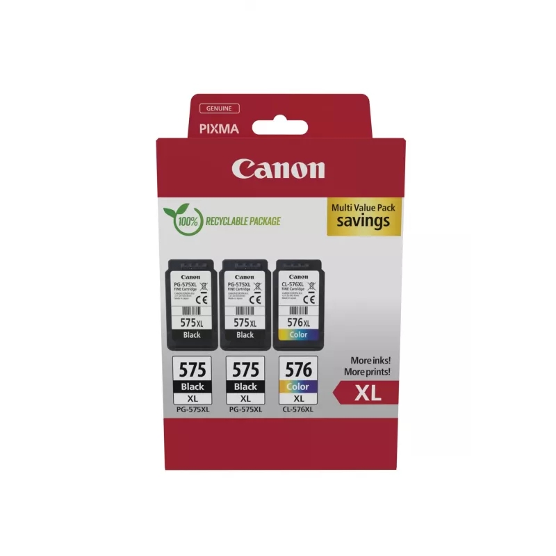 Canon 5437C004 originalus rašalo kasetės rinkinys 3 vnt. didelės talpos (XL) juoda, žydra, rausvai raudona, geltona