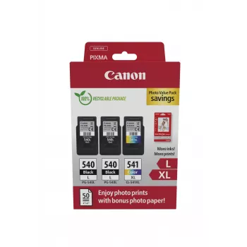 Canon 5224B015 rašalo kasetė 3 vnt. Originali juoda, žydra, rausvai raudona, geltona
