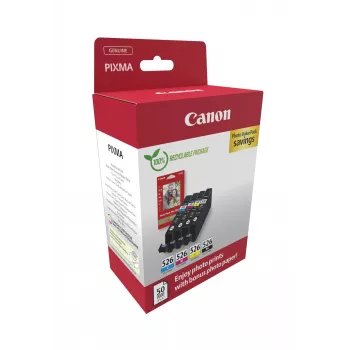 Canon 4540B019 CLI-526 BK,C,M,Y originalus rašalo kasetės komplektas 4 vnt. Juoda, Žydra, Purpurinė, Geltona