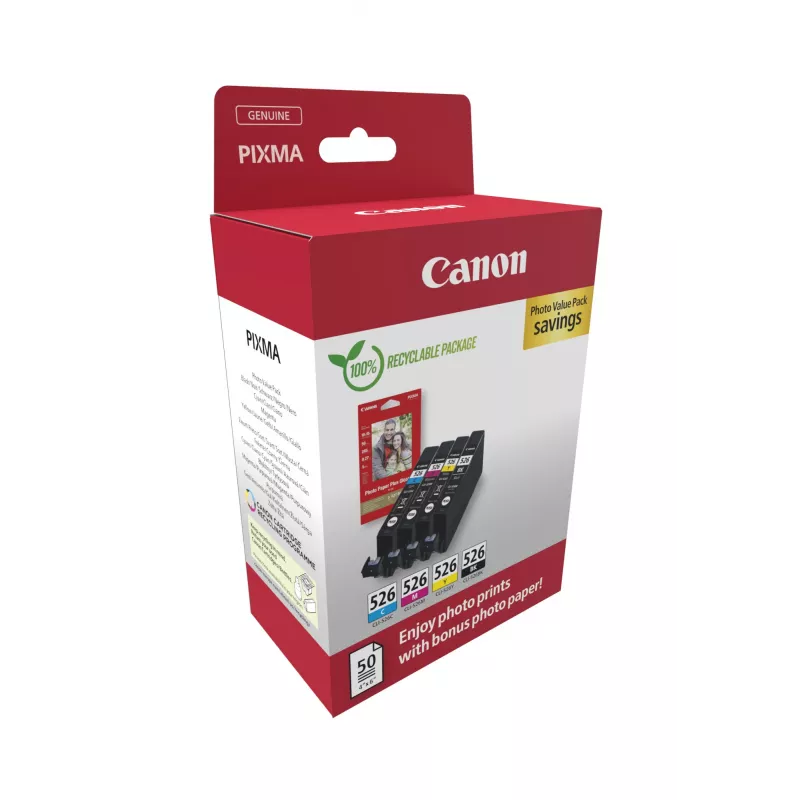 Canon 4540B019 CLI-526 BK,C,M,Y originalus rašalo kasetės komplektas 4 vnt. Juoda, Žydra, Purpurinė, Geltona