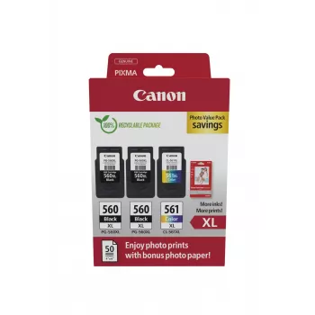Canon 3712C012 rašalo kasetė 3 vnt. Originali didelės talpos (XL) juoda, žydra, purpurinė, geltona