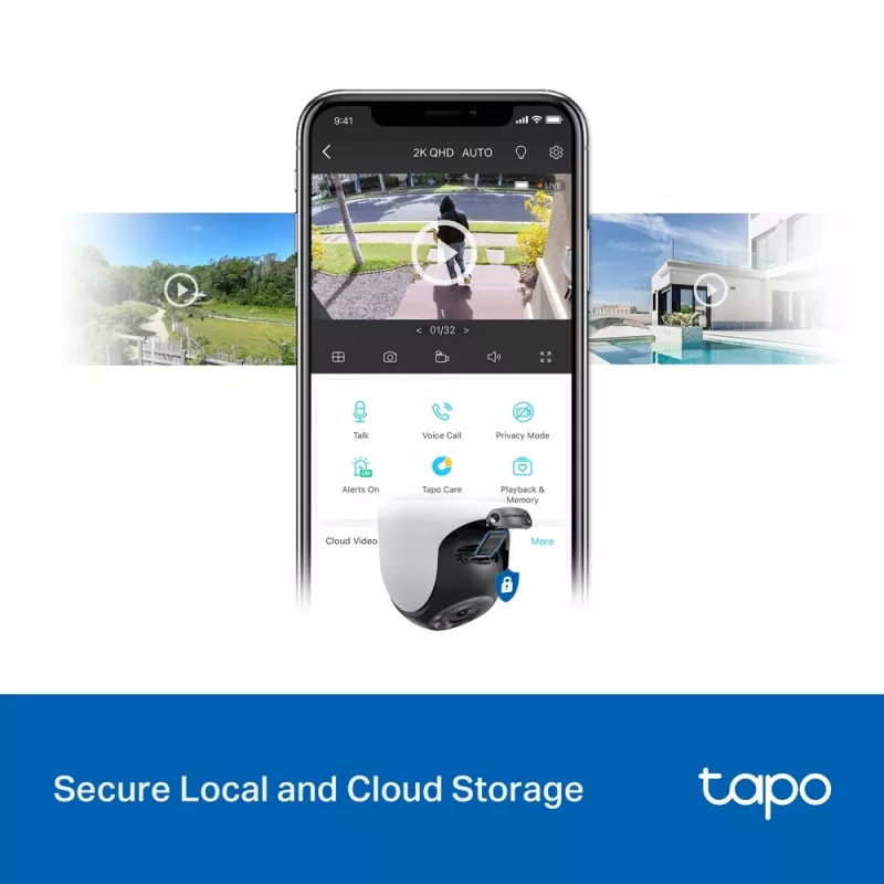 TP-Link Tapo C520WS lauko PTZ belaidė IP stebėjimo kamera, 2K QHD, naktinis matymas su spalvomis, IP66